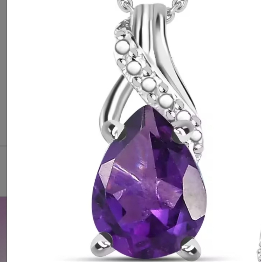 Sterling Silver Amythest Necklace